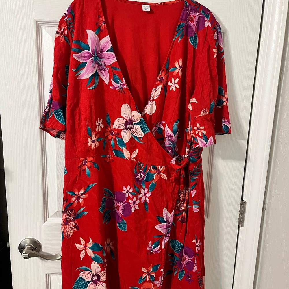 Old Navy Red Flutter Sleeve Sundress